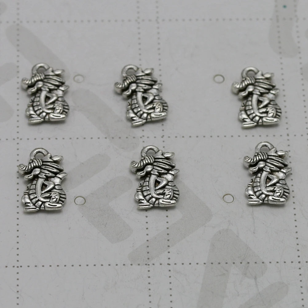 

50 Pcs Alloy Dragon Jewelry Charm Pendant Fine Silver DIY Charms Making Pendants