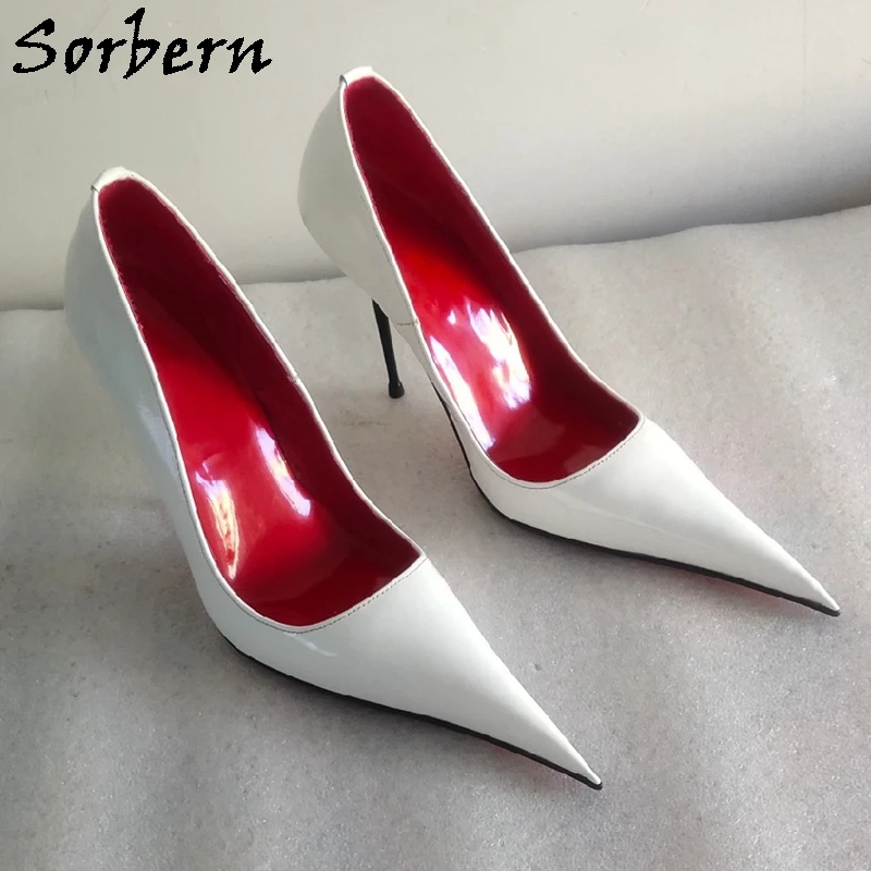 

Sorbern Sexy 12Cm Stilettos Women Pump Shoes Sissy Boy Slip On Long Pointy Toe High Heels Party Footwear Custom Colors