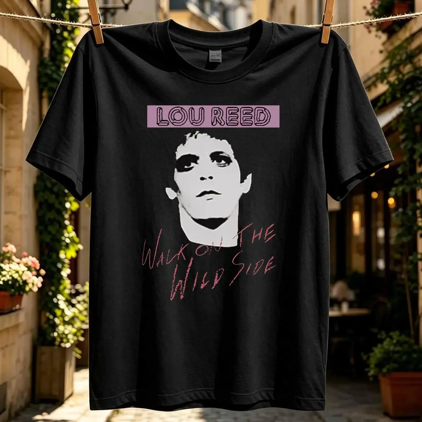 washed T Shirt Lou Reed Walk On The Wild Side vintage Washed fashion Versatile designer clothes Comfortable Casual graphic