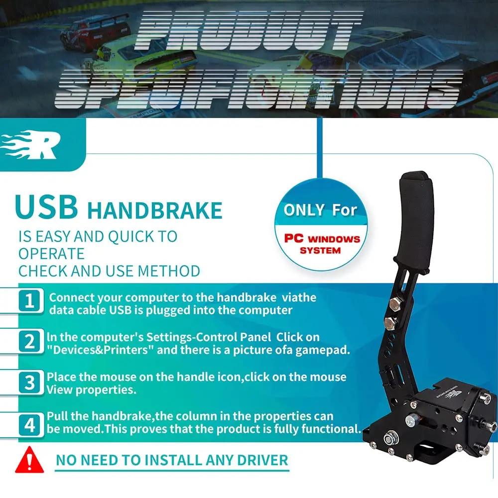 16Bit PC Racing Game USB Handbrake Or H Gear Shifter For Logitech G27 G29 G25 G920 For Thrustmaster T300RS/GT Shift Knob