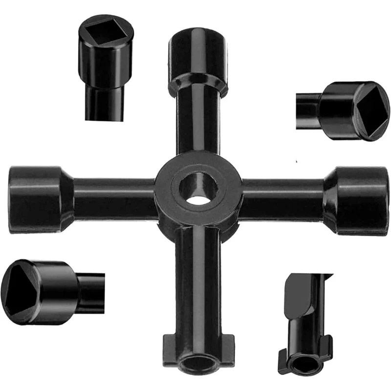 4-Way Multi-functional Cross Valve Wrench, 1/2/3/4PCS Universal Tool for Electrical, Water, Gas Valve Maintenance