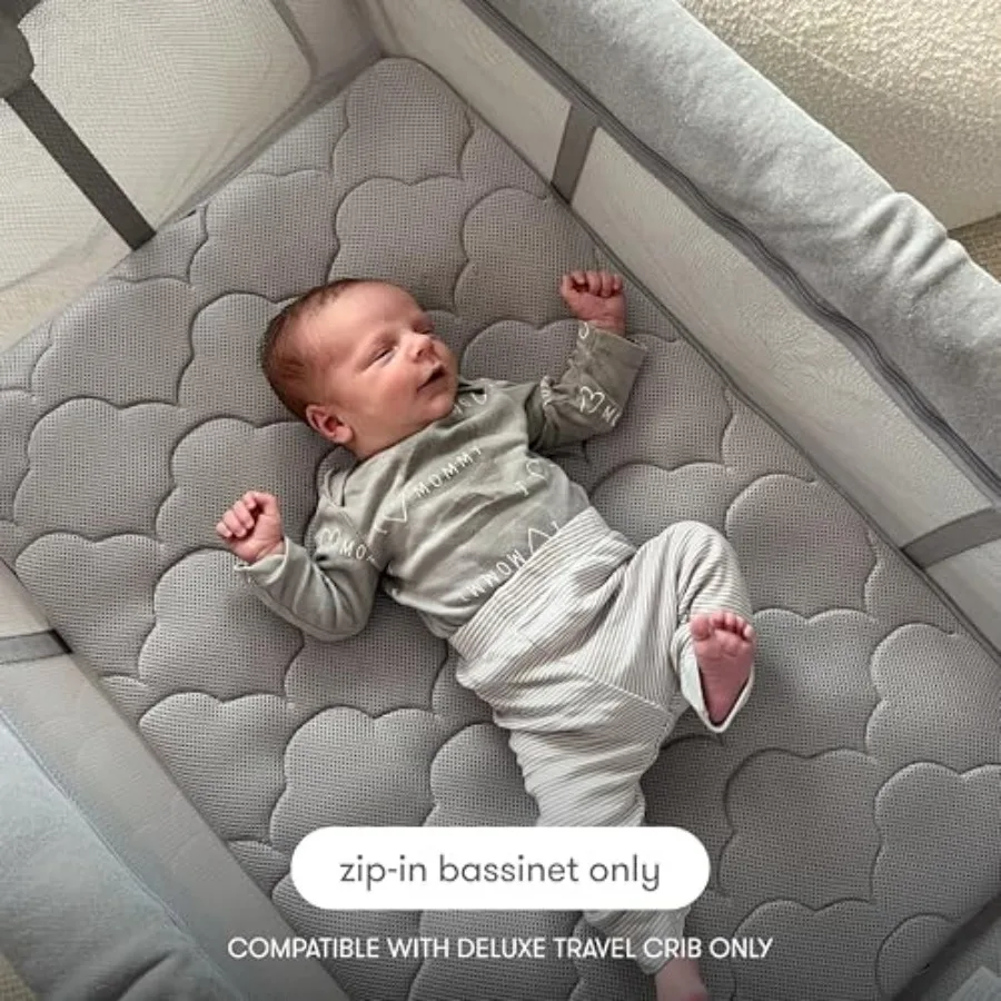 Bassinet Attachment for Deluxe Travel Crib & Playard | Includes Mattress & Sheet, Ultra-Breathable & Washable, Does NOT Include