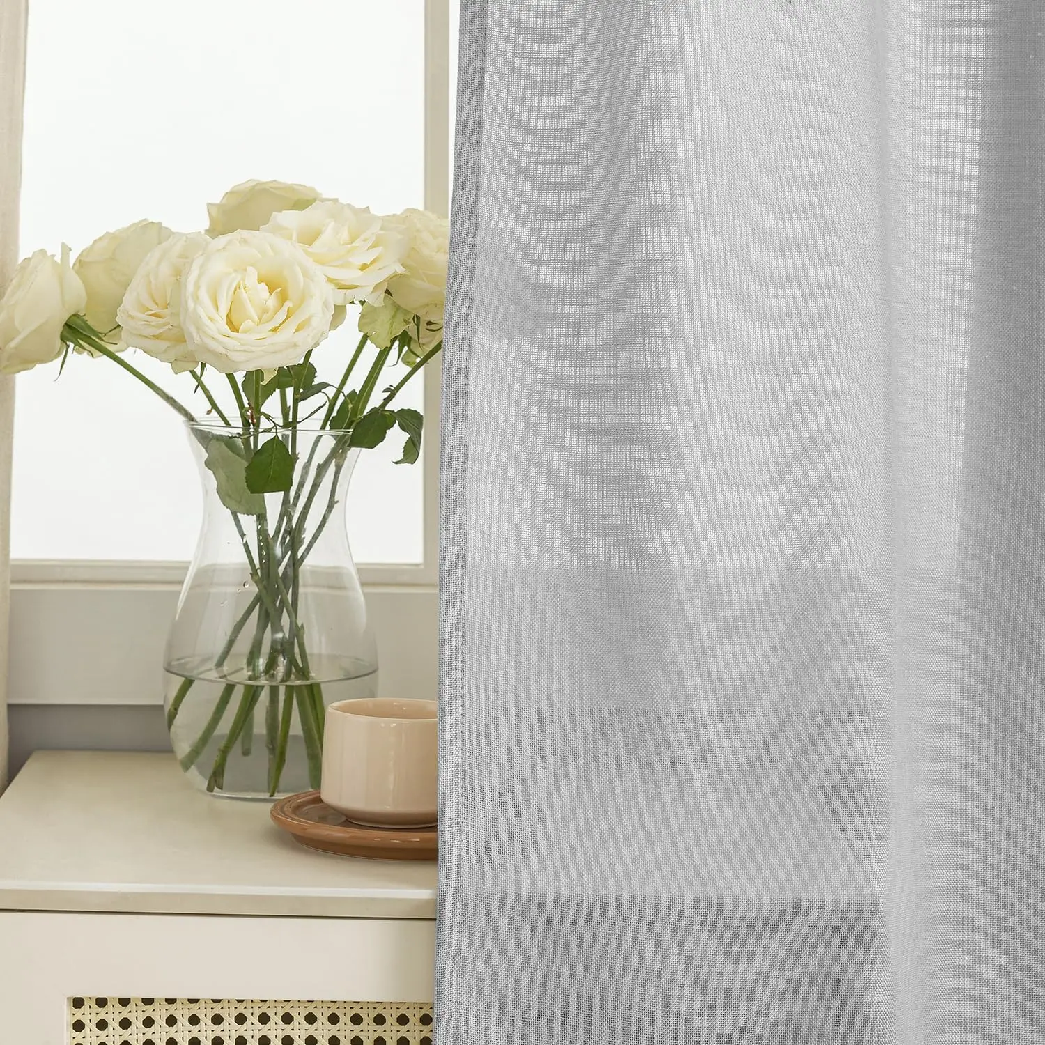 White Sheer Curtain 310CM Height Modern Bedroom Living Room Tulle Curtains For Window Gauze Curtain Fabric Drapes