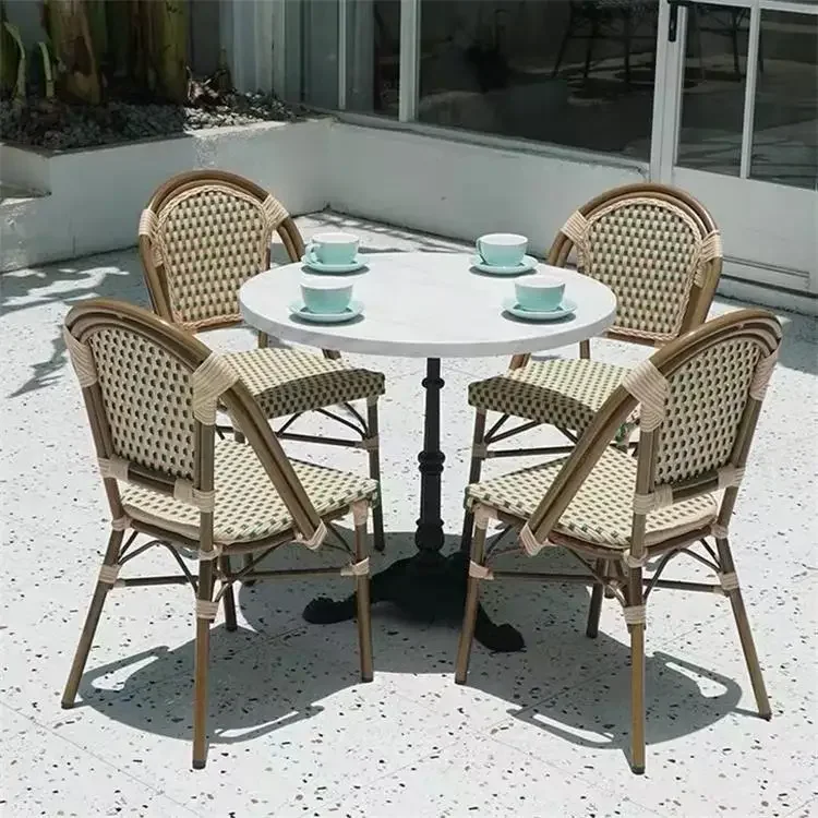 Outdoor Furniture Rattan Tables and Chairs Milk Tea Shop Coffee Shop