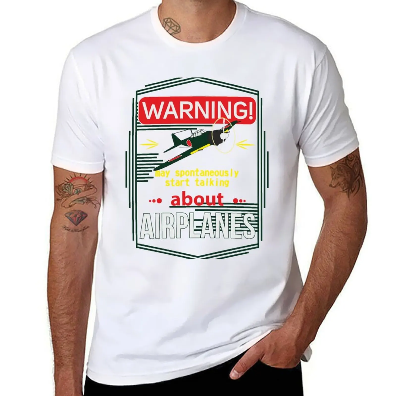 

Warning! May spontaneously start talking about airplanes Zero T-Shirt g man t shirts for men T-Shirt