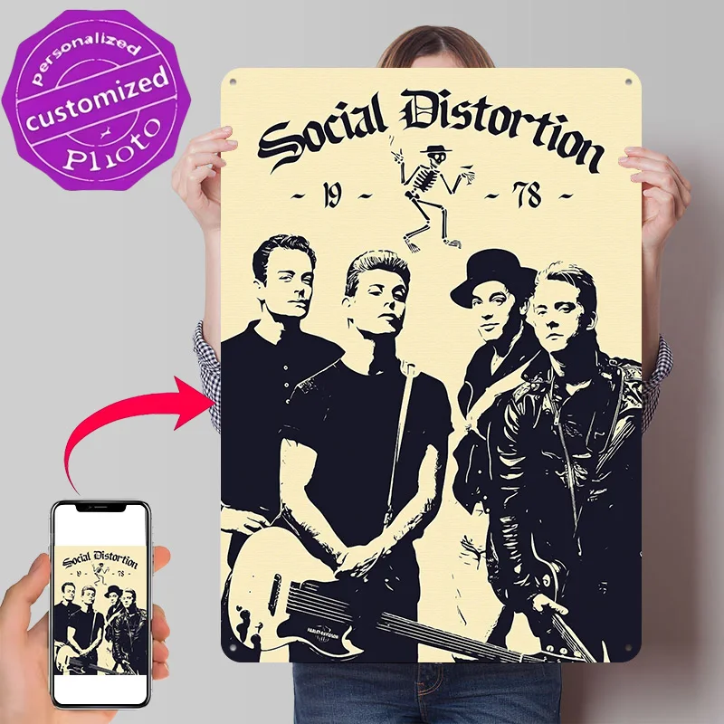 Social Distortion Metal Poster Perfect Gift for Fans Lovers Personalized Wall Art Metal Sign for Vintage Decor Room Funny Signs