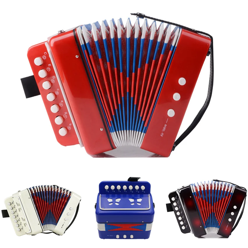 7 Keys Buttons Children'S Accordion Acordeon Musical Instrument Climber Music Concertina Gaita Ammoon Melodica Piano Keyboard