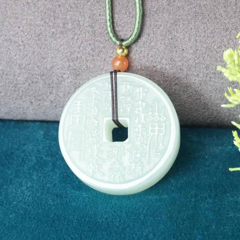 30mm China Nephrite Stone Hetian Jade Mountain Ghost Spend Money Pendant Lucky Amulet Necklace Men Women Certified Jewelry Gifts