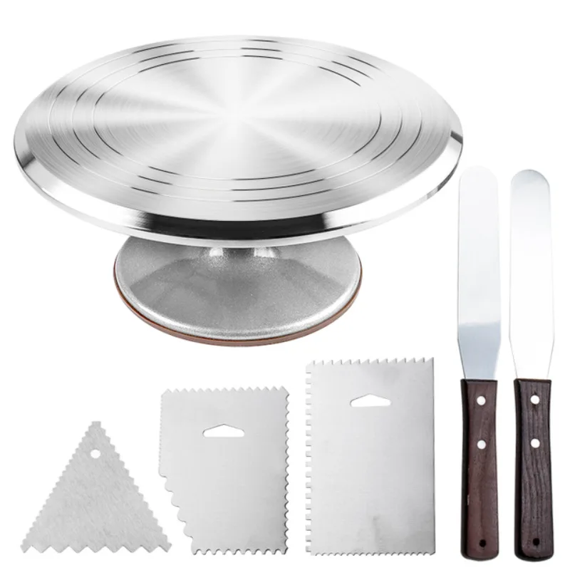 

12 Pcs/Set Turntable Pastry Rotating Plate For Cakes Stand Decorating Tools Accessories Stainless Steel Pastry Case Bag