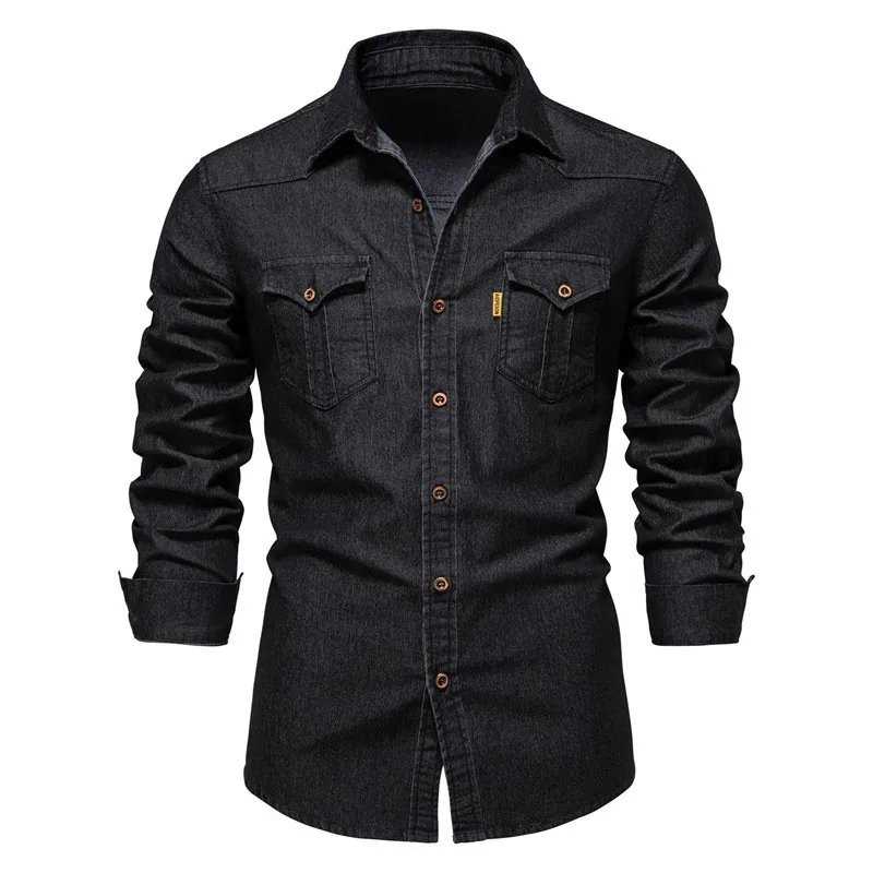 

Мужские повседневные джинсы Long Sve Denim irt, удобные дышащие джинсы стандартного кроя, повседневная одежда для студентов, осенний сезон