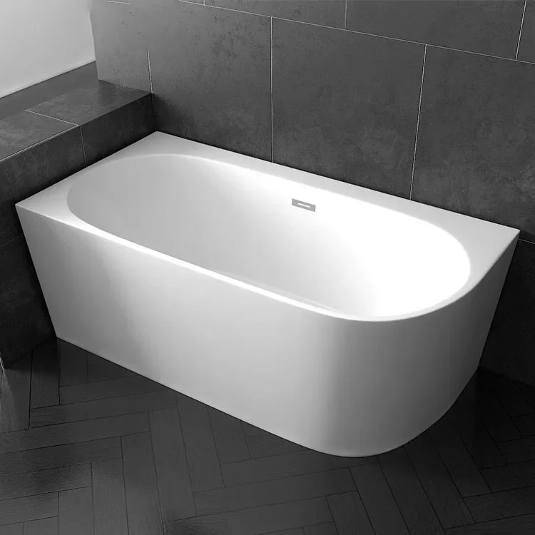 

-Custom Size Modern Soaking Tub White Acrylic Freestanding Indoor Home Corner Bathtubs