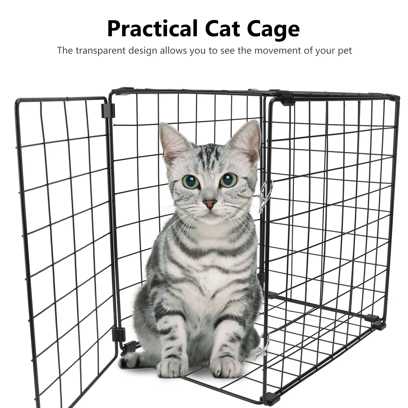 

1pc Transparent Cat Foldable Carrier for Bathing Traveling Safe Indoor Outdoor Use Rustproof Lightweight Portable Kitten for 3kg