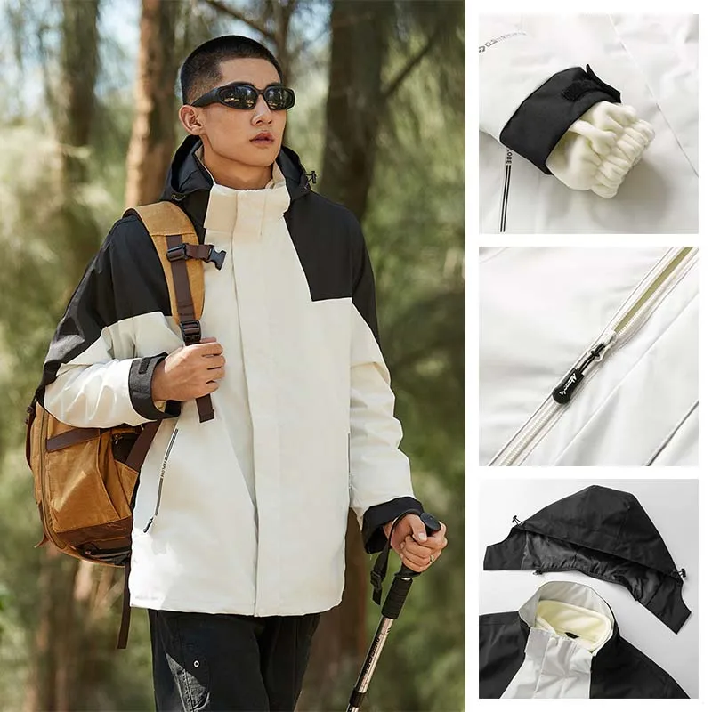 Men's Waterproof 3 In 1 Hiking Jackets Women Sports Breathable Windbreaker Coats Outdoor Hiking Camping Fishing Jackets Couple