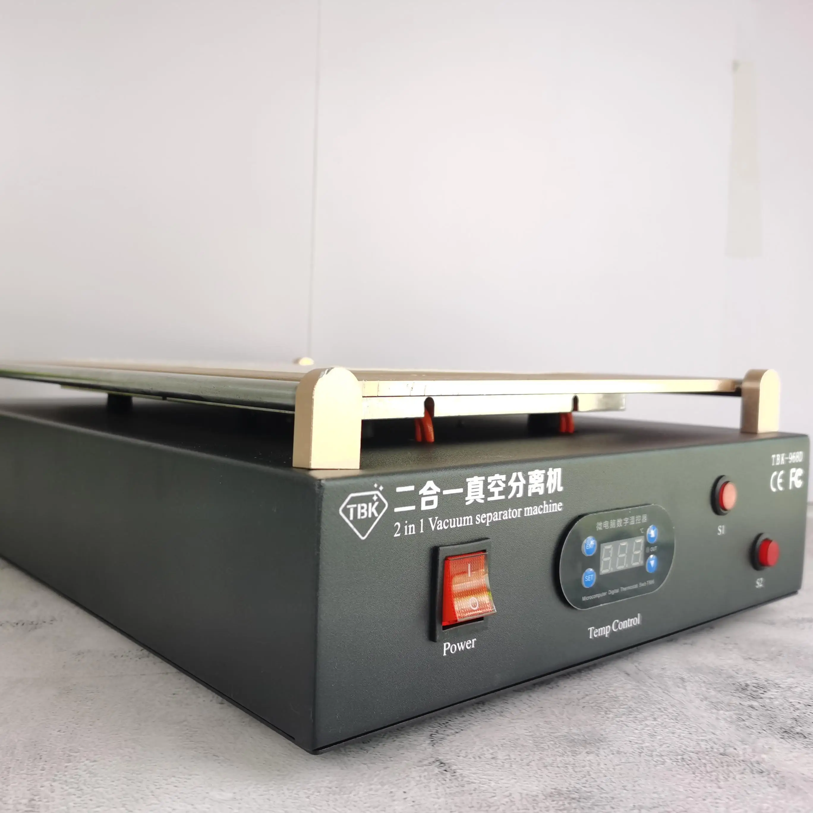 TBK 968D-Mathiateur d'Écran LCD de 19 Pouces Sous Vide Intégré, Machine de Réparation pour iPad, iPhone et PC