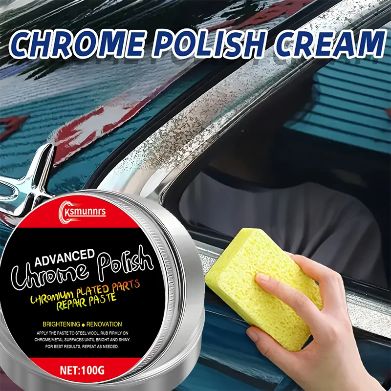 Creme Polidor e Restaurador Automotivo, para Maçanetas, Janelas e Rodas, Agente de Polimento, Brilho Duradouro, Remoção de Arranhões