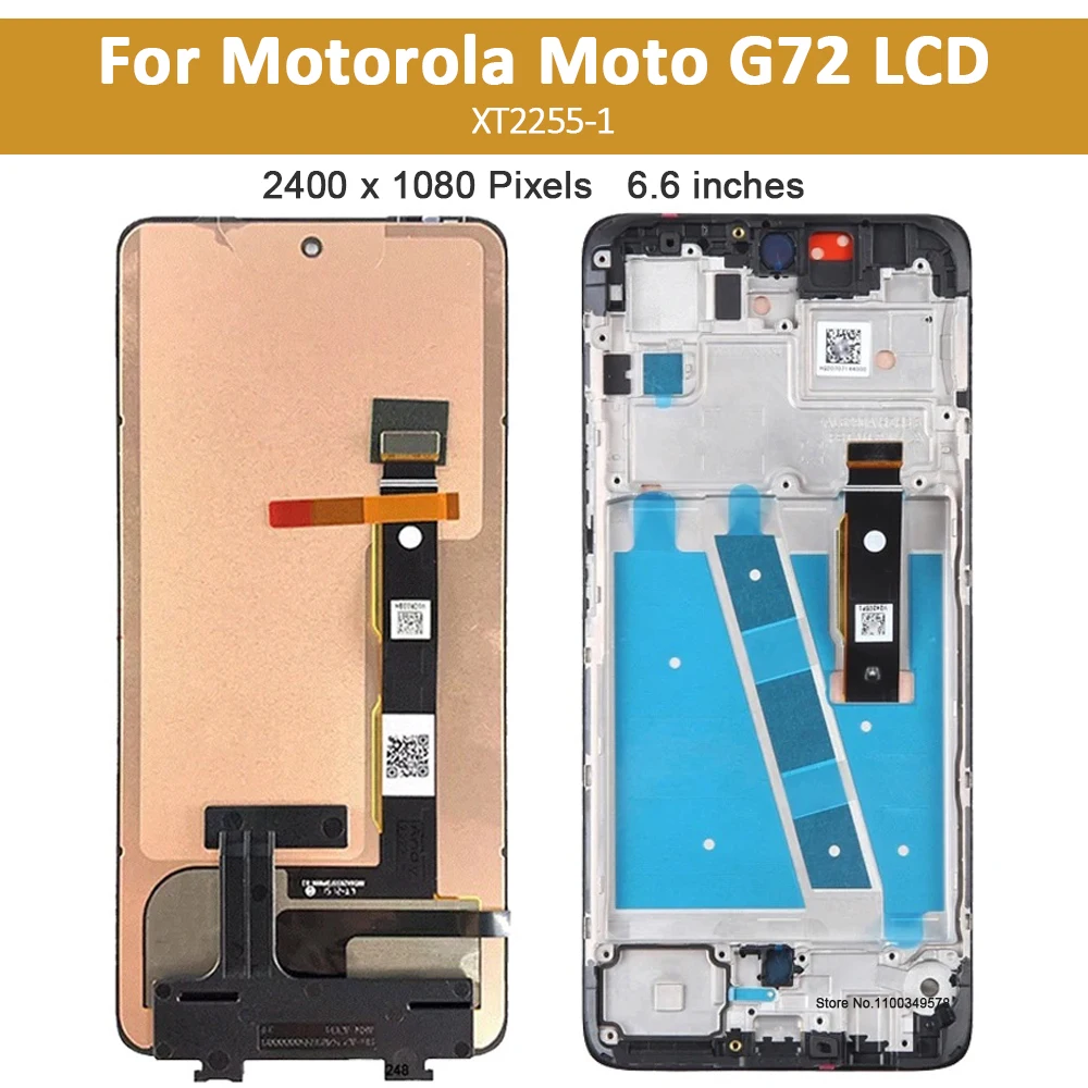 Imagem -02 - Lcd Display Touch Screen Digitizer Assembly Original Lcd Peças de Reposição Fit para Motorola Moto G72 Xt22551 66