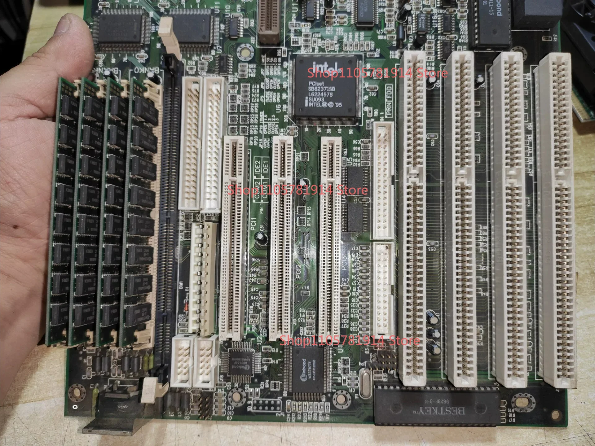 For Pentium Computer Sy007 Antique Cpu Exp8661 Main Board + Memory + CPU