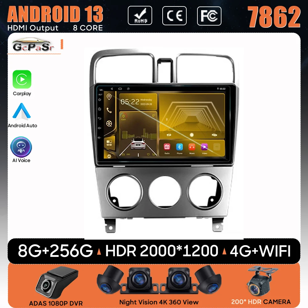 

Car Radio Android 13 For Subaru Forester SG 2002 - 2008 GPS Navigation Auto Stereo 5G Wifi Multimedia Player No 2din BT