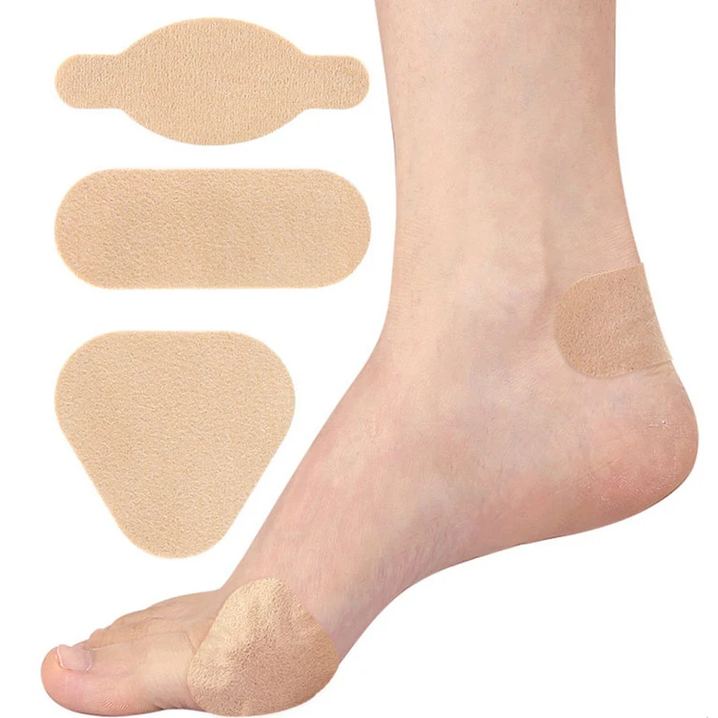 6 pezzi Anti-usura piedi cuscinetti per scarpe correttore pollice protezione per tallone inserti per la cura del tallone invisibili adesivi Patch traspirante in tessuto Non tessuto