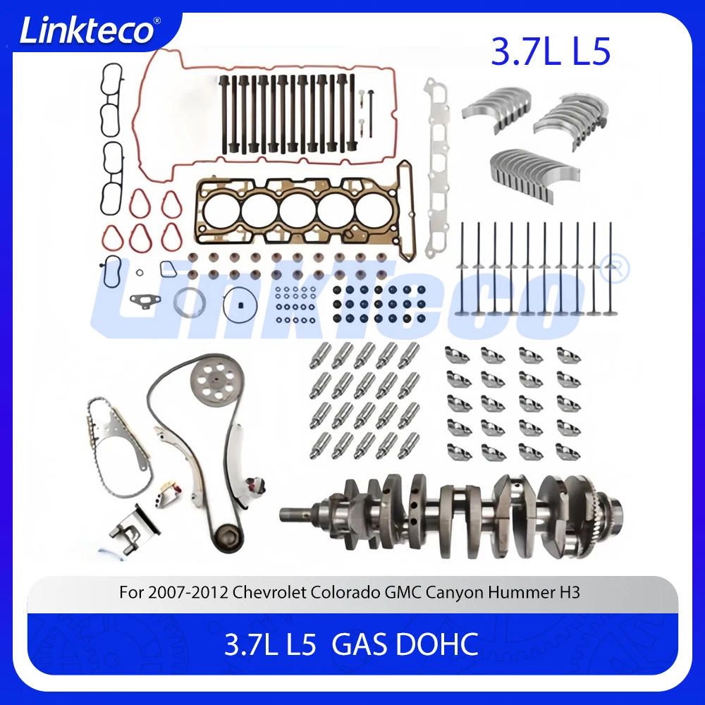

Комплект цепи ГРМ для ремонта двигателя, прокладка головки блока цилиндров, подъемник клапана коленчатого вала, подшипник коромысла, подходит для 3,7 л L5 для Chevy GMC 3,7 л