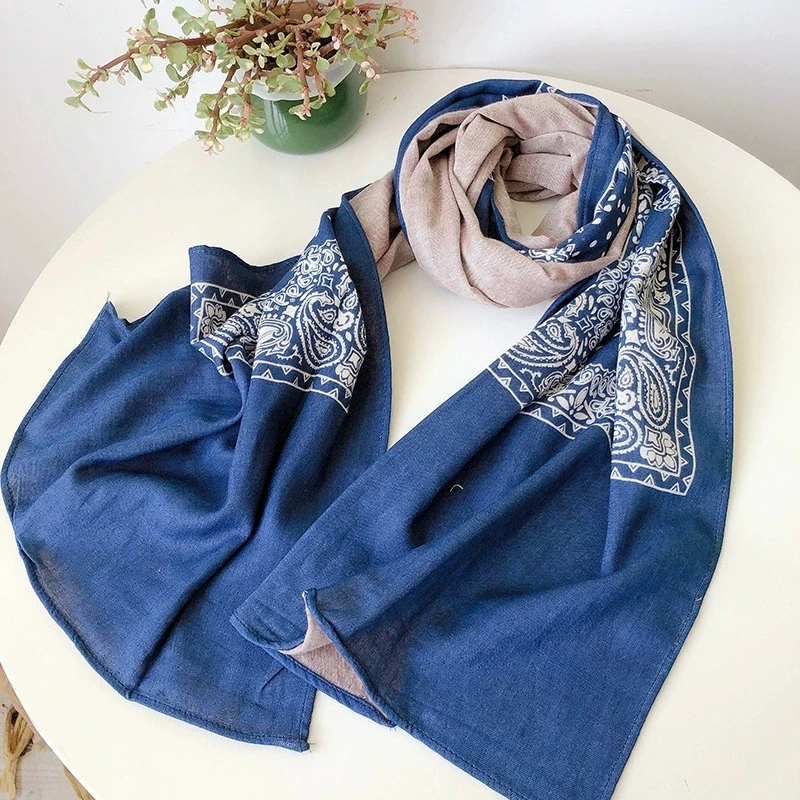 

Осенне-зимний хлопковый теплый шарф для женщин. Универсальные шали и шарф с цветочным принтом.