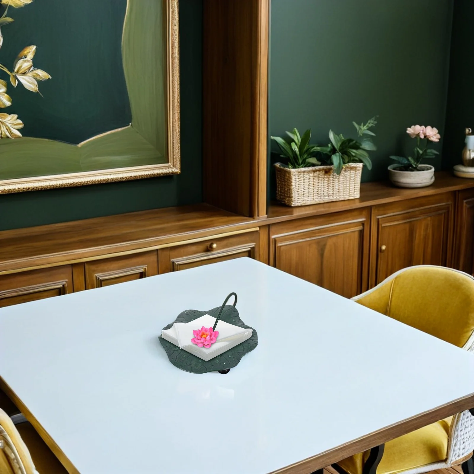 

Lotus Flower Napkin Holder Cast Iron Vintage Table Tissue Storage Rack For Dining Table Kitchen Restaurant Farmhouse Rustic