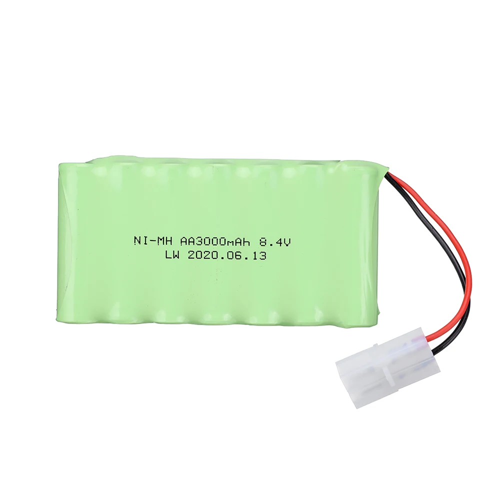 Batterie Nilaissée Rechargeable SM/Tamiya/JST, 8.4V, 3000mAh, pour Voiture RC, Camion, Réservoir, Train, Robot, Bateau, Pistolet, Nimh, AA 8.4V