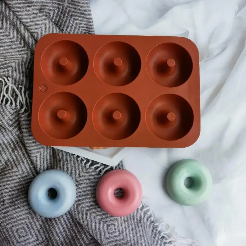 

6 Holes Silicone Donut Mold Bagel Pan Non Stick Baking Heat Resistance Mould Doughnut Maker Pan Baking Tool