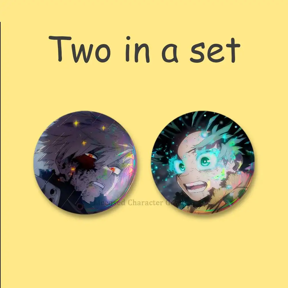 B-BakuDekuS Abzeichen, 25, 32, 44, 58, 75 mm, rund, Cosplay-Pin, Rucksack-Dekoration, zum Sammeln von Geschenken, Brosche, 2-teiliges Set – Detail 4