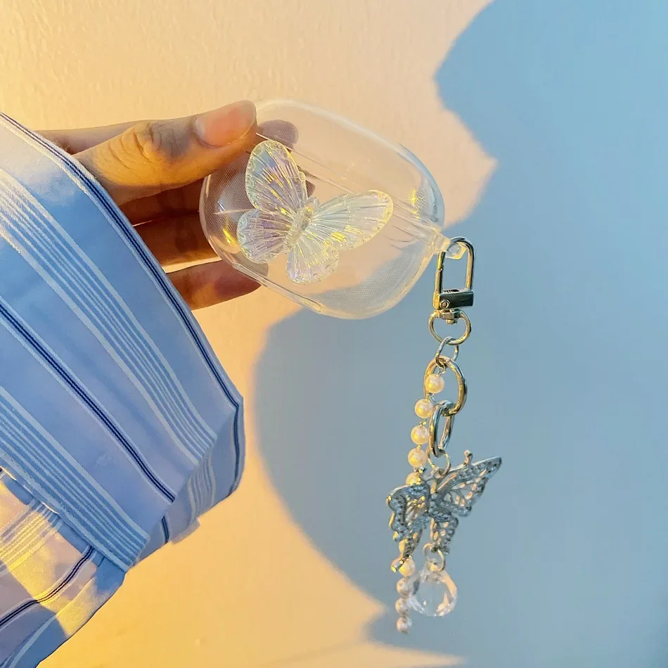 For Honor x5pro / CHOICE Earbuds X5 lite Case fashion Butterfly Pendant with silicone Clear Earphone Cover Honor Earbuds X5 lite