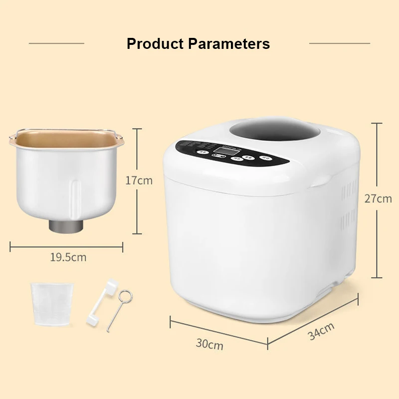 Automatic Multifunction Bread Maker Intelligent Electric Jam Yogurt Fermenter Cake Toast Baking Machine Oven Knead Dough Mixer