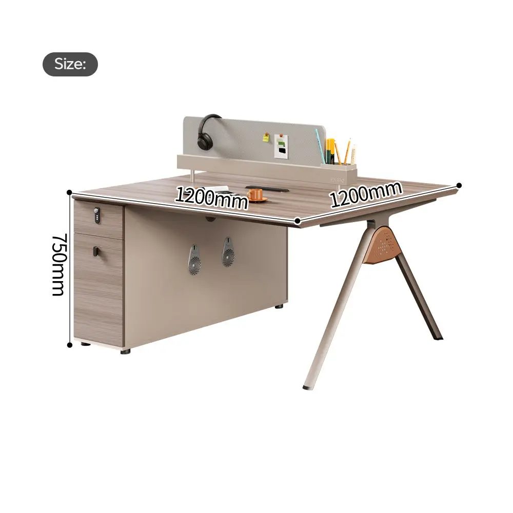 Modular Wooden Panel Office Desk With Movable Partition Cubicles Modern Workstation Furniture 2