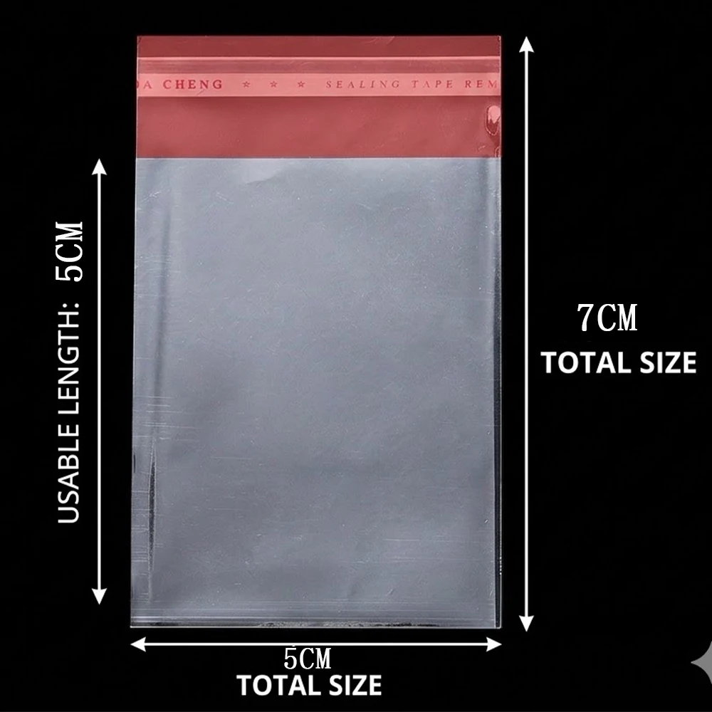 100 stks/partij Transparante Zelfklevende Seal Zakken OPP Plastic Cellofaan Zakken Geschenken Tas & Pouch Sieraden Verpakking Zakken