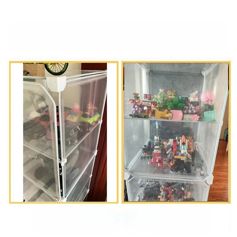 Toy Display Cabinet Home Use Toy Shelf Transparent Storage Box Small Figurines  Model Display Rack Living Room Organizer