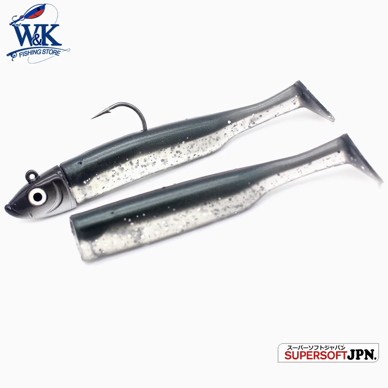 Seabass Fishing Lure Kit at 6cm 7.5cm 9cm 11.5cm 14.5cm Soft Lure Paddle Tail with kinds Jig Head Inshore Jigging Soft Bait