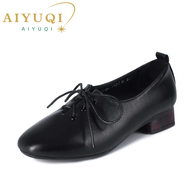 

AIYUQI Women Shoes Large Size 35-43 Spring 2025 New Fashion Genuine Leather Shoes Ladies British Style Mother Shoes Women