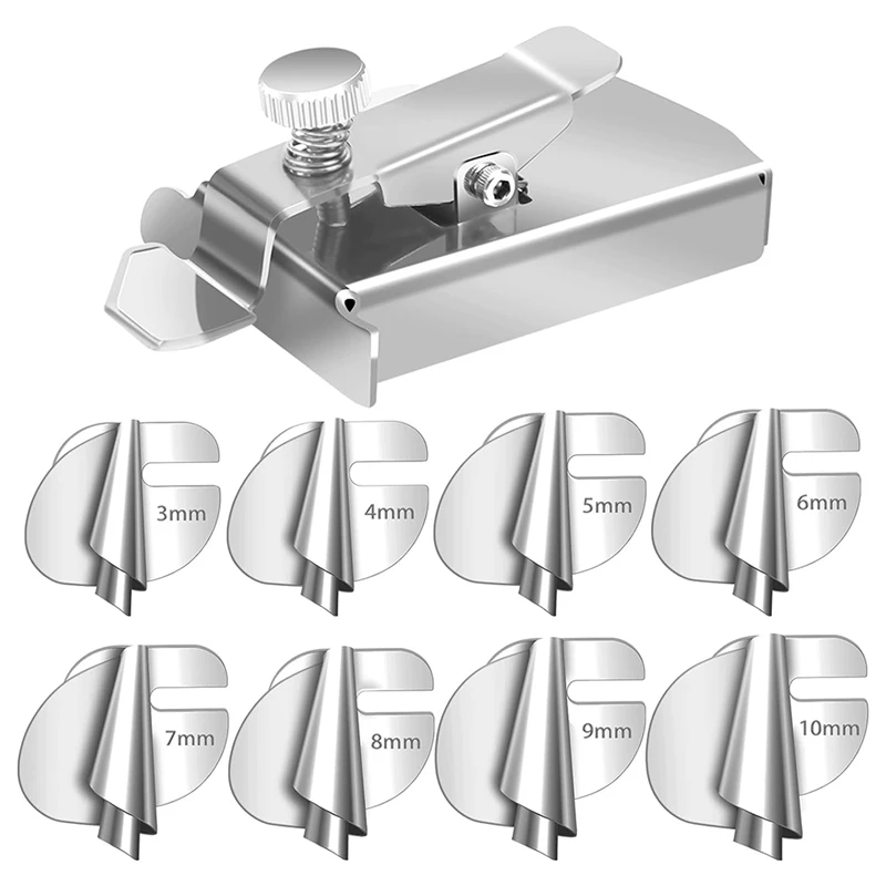 

A85Q-9Pcs Швейная рулонная лапка для беммера с магнитным направляющим для шва, прижимная лапка шириной 3-10 мм с закатанным краем