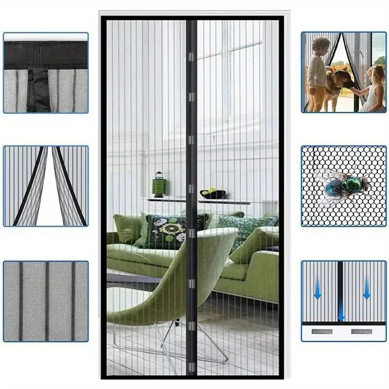Magnet Screen Doors, Summer Punch-free Self-adhesive Screen Doors, Mosquito Repellent Magnetic Curtain, Easy To Install