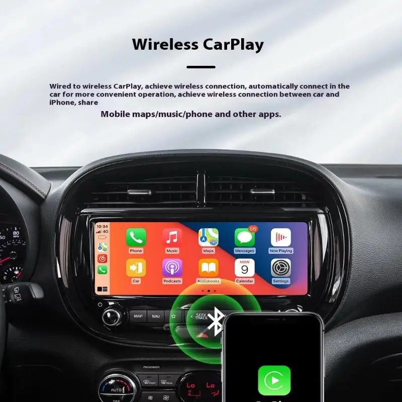 2 in 1 Mini CarPlay Box Wireless CarPlay Android Auto Adattatore cablato a Wireless per Kia Volvo Audi MG Opel VW Hyundai Jeep