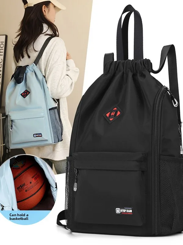 

Large Capacity Canvas Badminton Bag Drawstring Backpack Outdoor Cycling Mountain Climbing Tennis Bag Unisex Youth Shoulder Bag