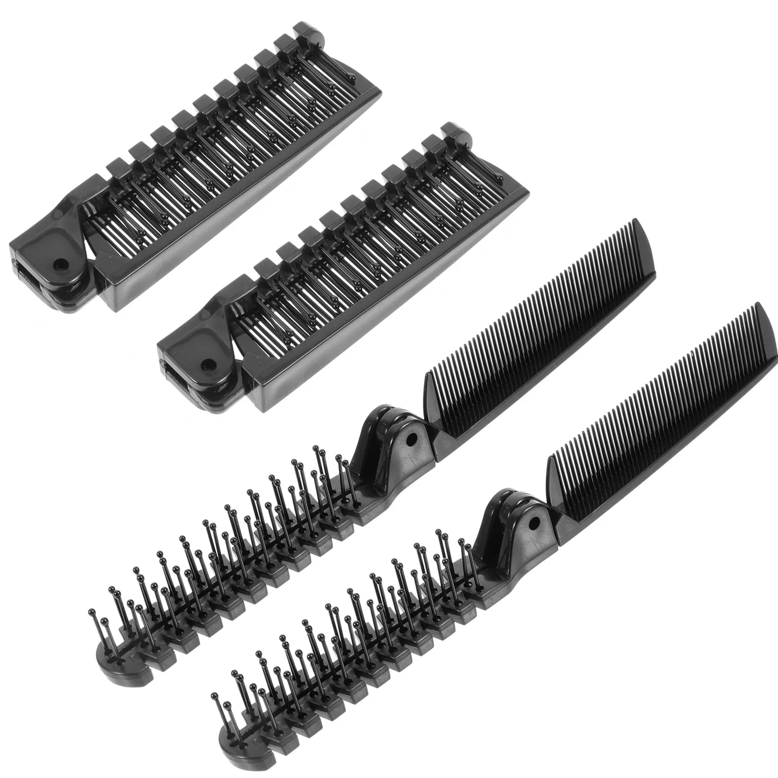 

Набор из 4 компактных пластиковых расчесок для волос для женщин, портативные черные расчески для укладки