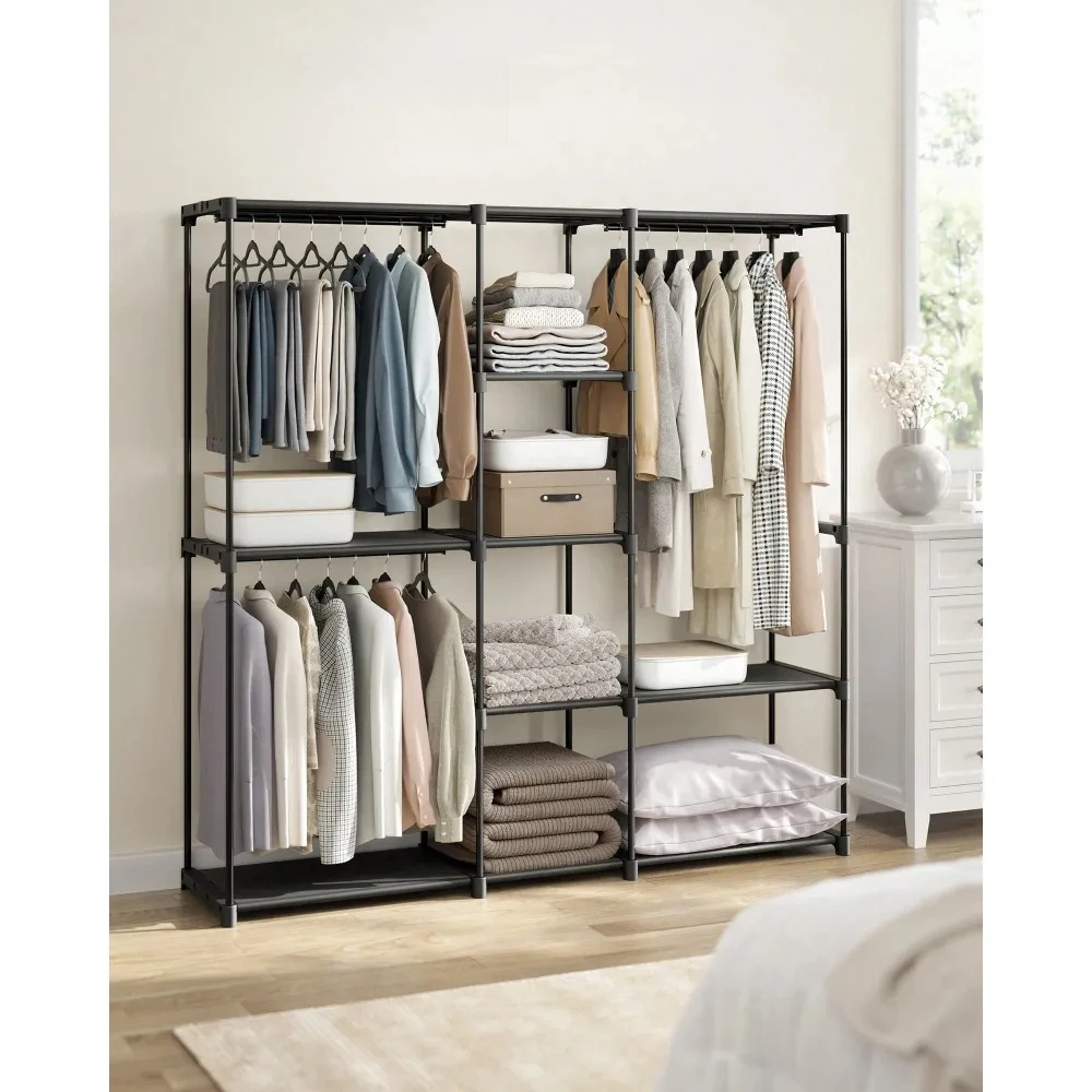 

Portable Closet, Freestanding Closet Organizer, Clothes Rack With Shelves, Hanging Rods, Storage Organizer, For Cloakroom, Bedr