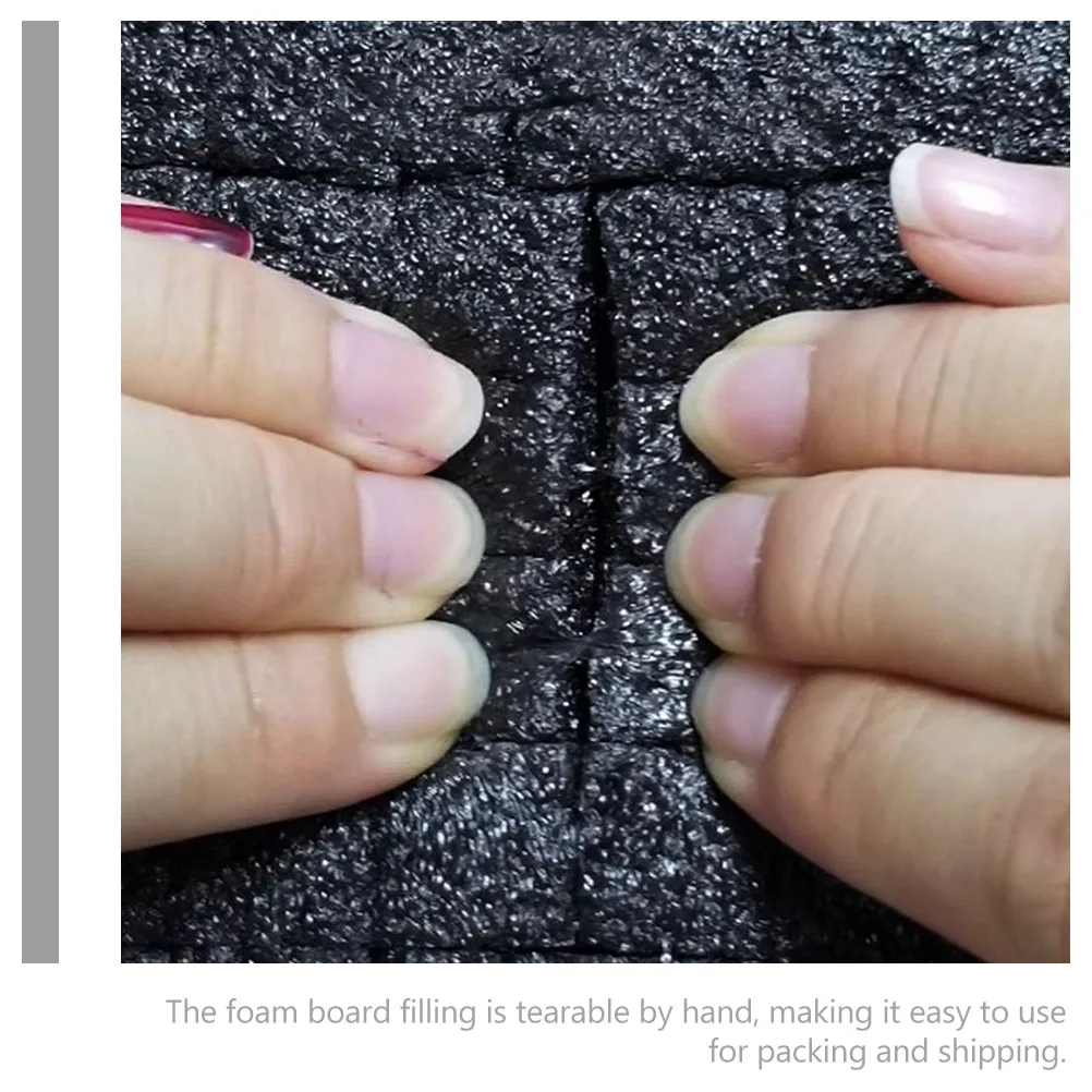 

2 Pcs Black Pearl Cotton Grid Packaging Inner Lined Foam Board 330x250x50mm Shock Resistant Safe Delivery Packing Supplies