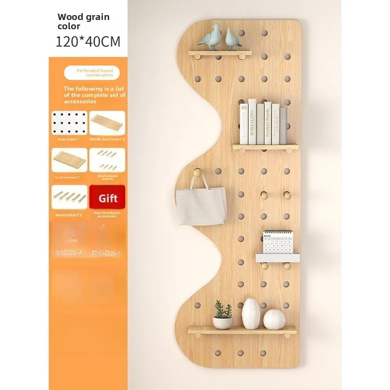 Wooden Cavities Board Wall Shelf Decorative Display Rack Storage Hanging Home Organizer Grid Organizer Board Wall Storage Board view 6
