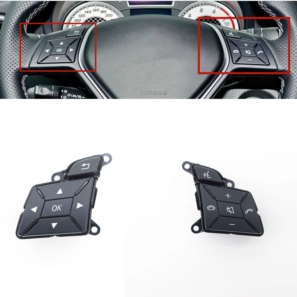 Inner Menu Multi Steering Wheel Controller Button Switch Cover For Mercedes Benz C Class W204 GLK Class X204 E Class W212