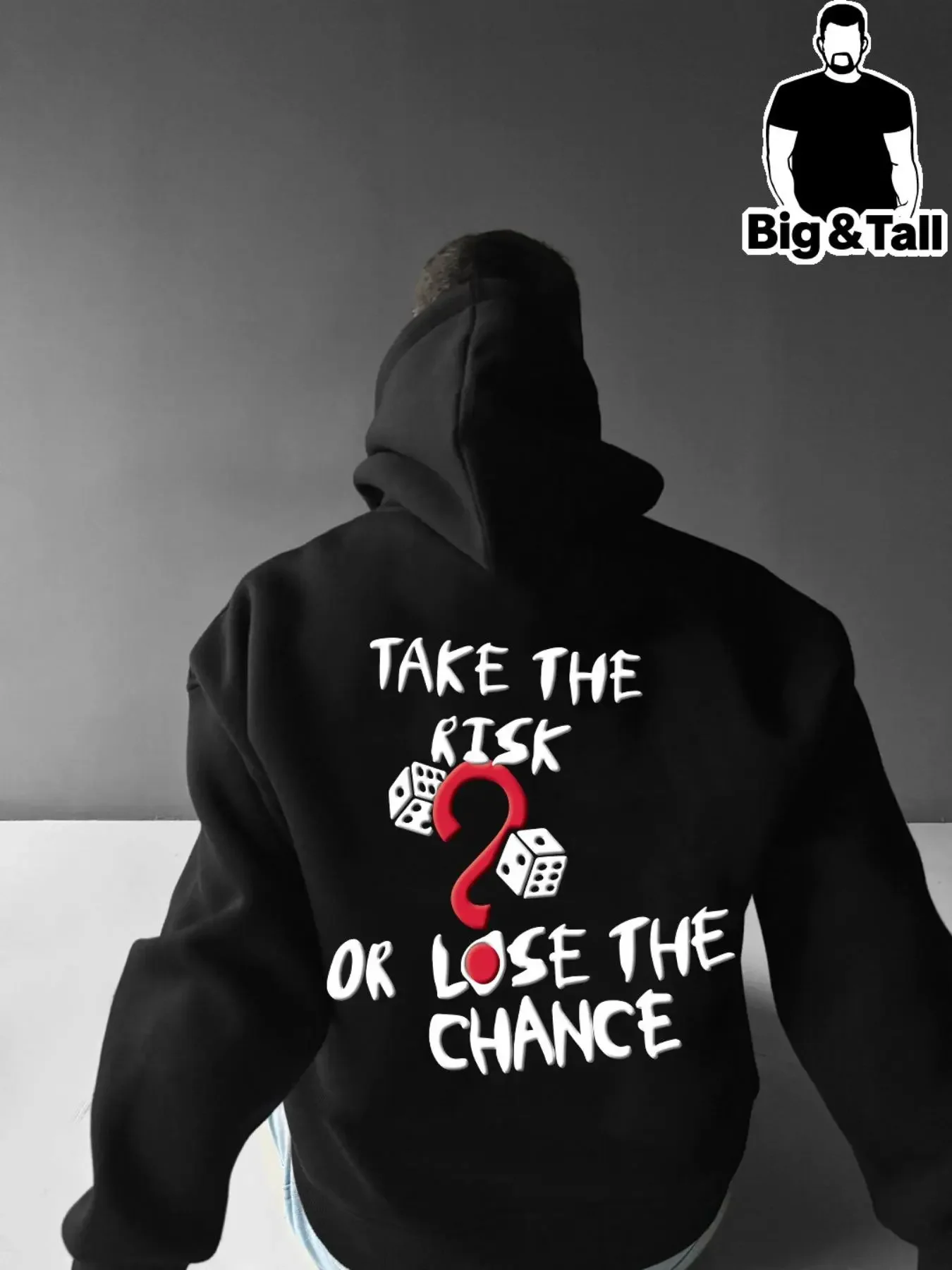 【Plus Size】 Unisex Letter Print Graphic Hoodie, Casual Loose Drop Shoulder Long Sleeve Hooded Sweatshirt, Men's Fall & Winter Clothes for Daily Wear