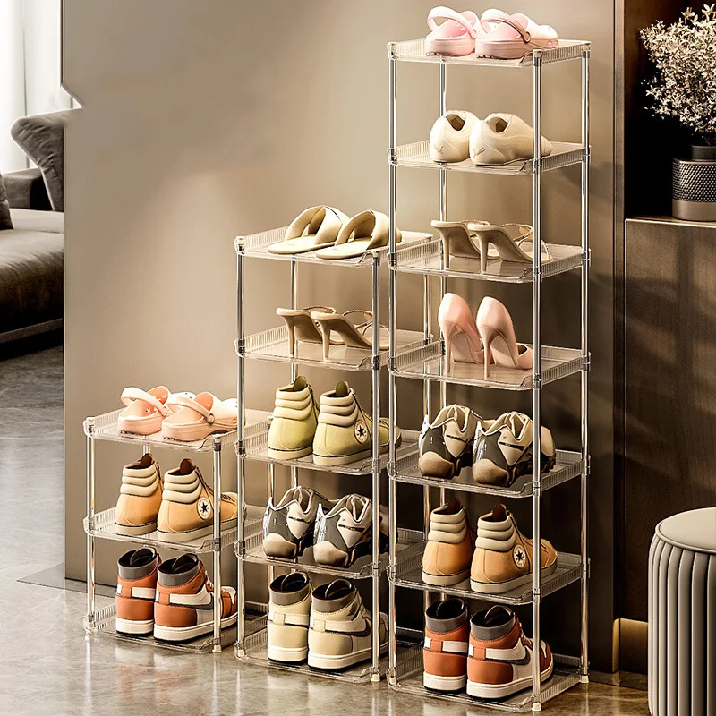 

Multilayer Shoe Rack Durable Stainless Steel Shoe Storage Rack Transparent Pet Shoe Cabinet Save Space Shoe Organizer Shelf