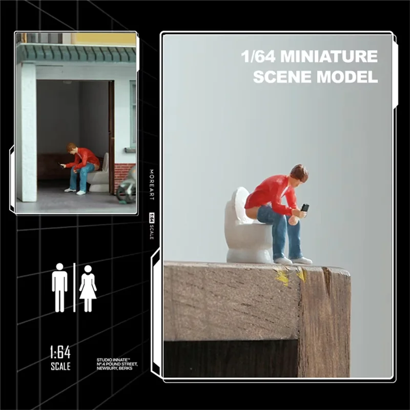 AS96-1/64 Scale Model  1/64 Scale  Model Squattingcrap Man In Scale For 1:64 Architectural Scenes And Car Models Scene