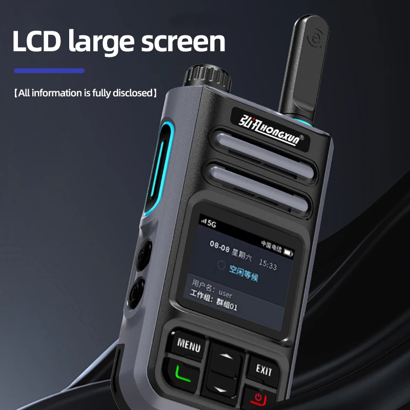 ZELLO Walkie Talkie HX-T60 4G POC 5000KM Bluetooth GPS SOS IPX68 Schermo LCD Collegamento wireless Anti-interferenza Android 5.1