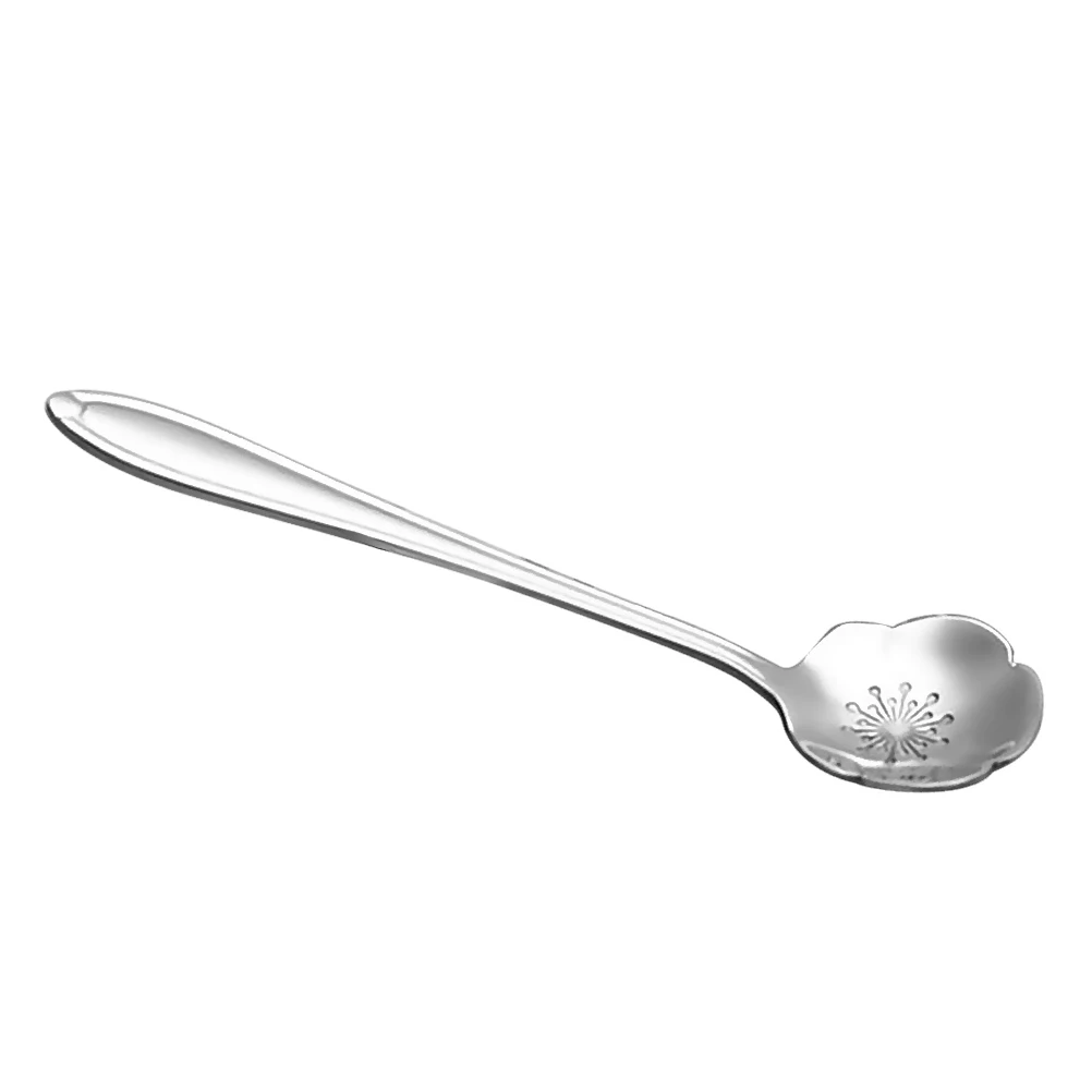 

Stainless Steel Plum Flower Spoon Coffee Spoons For Tea Drinking Decorative Tableware Lightweight Rust Resistant Elegant